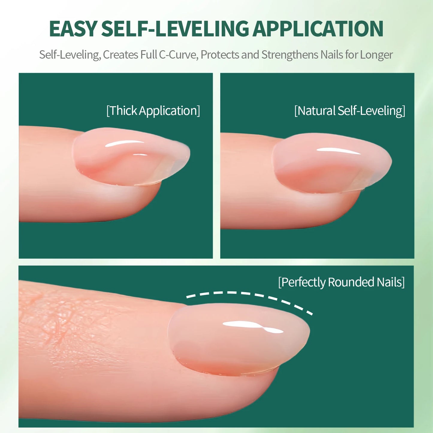 Nailpop Builder Nail Gel 4 Colors Base Coat Strengthener Thickening Extension Rhinestone Glue Gel Polish Brush in Bottle 15ml