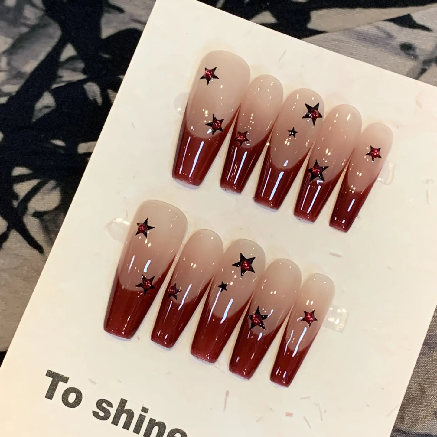 10Pcs Long Ballet Handmade Green Press On Nails Coffin False Nails Flower Full Cover Decoration Artificial Wearable Nails Tips