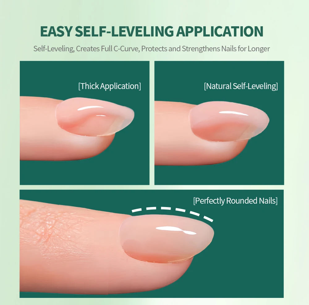 Nailpop Builder Nail Gel 4 Colors Base Coat Strengthener Thickening Extension Rhinestone Glue Gel Polish Brush in Bottle 15ml