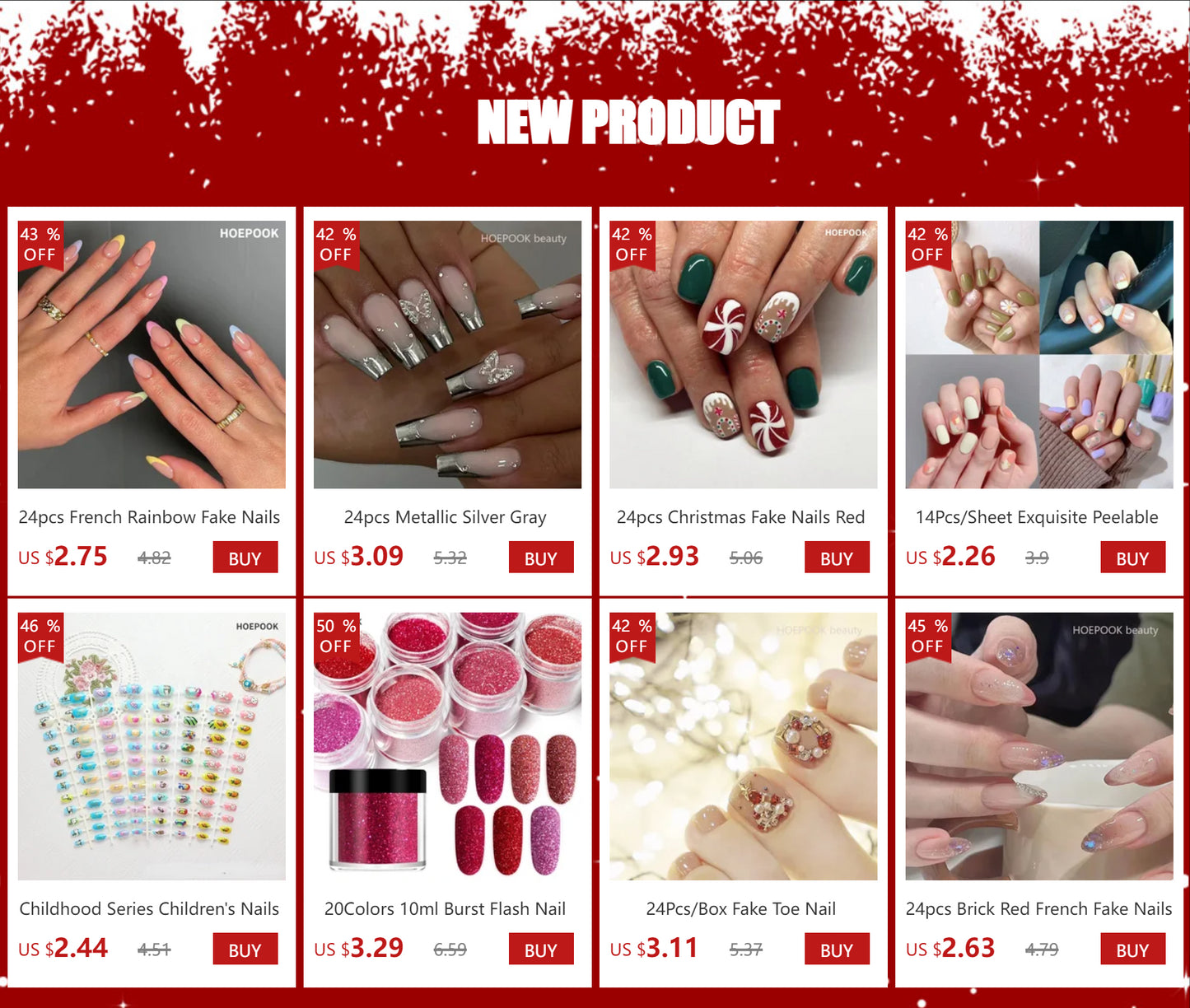 24pcs Almond Aurora French False Nails White Edge Design Fake Nails Art Full Coverage Waterproof Artificial Press on Nail